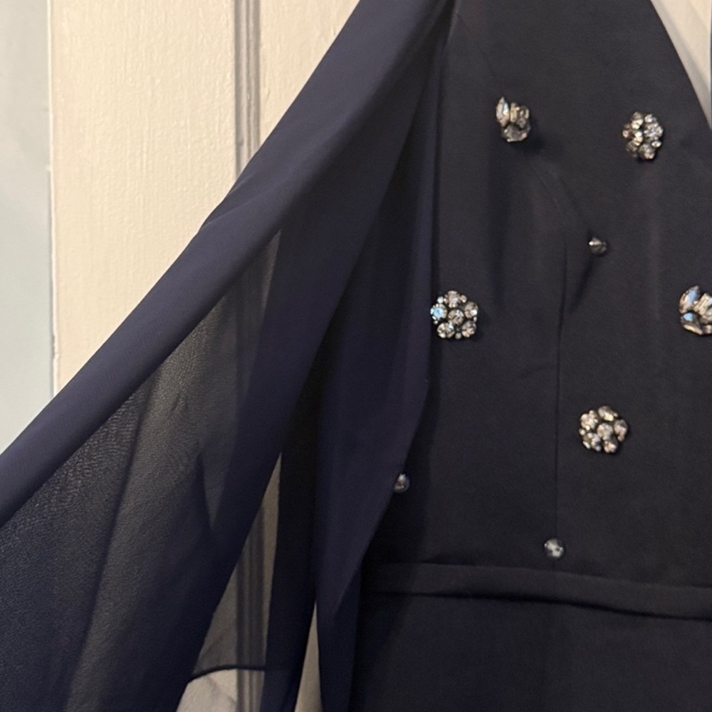 Amsale Navy Embellished Maxi Dress - Picture 5 of 12